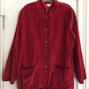 J Jill Red Corduroy Jacket